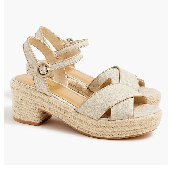 NWT J.Crew Platform espadrille sandals size 7.5 - Picture 1 of 5